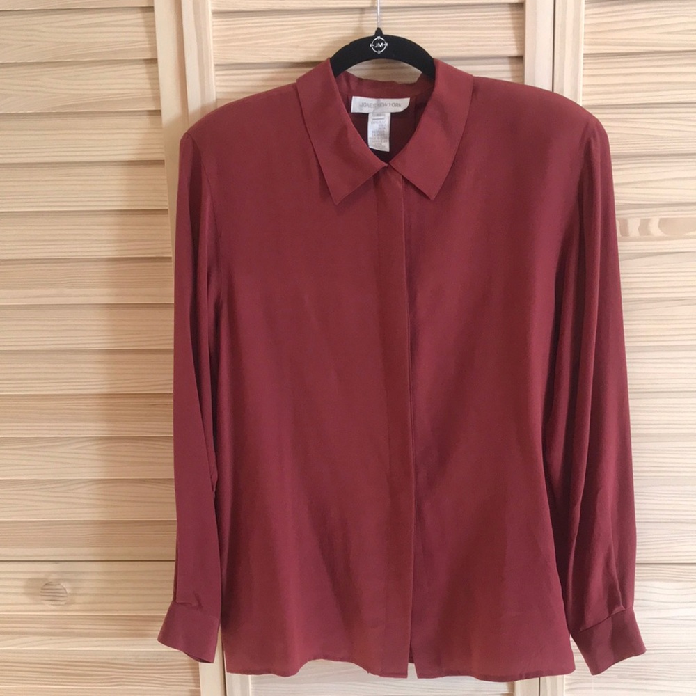 JONES NEW YORK silk brick red Blouse